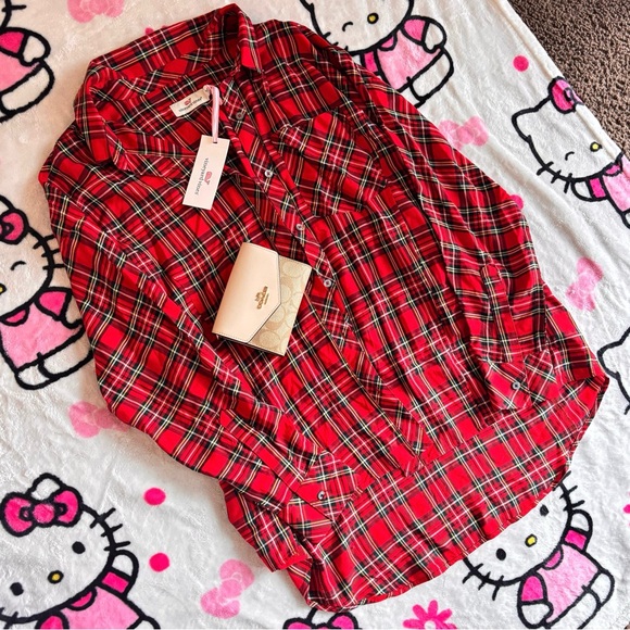 Vineyard Vines Red Plaid Blouse - Picture 2 of 6